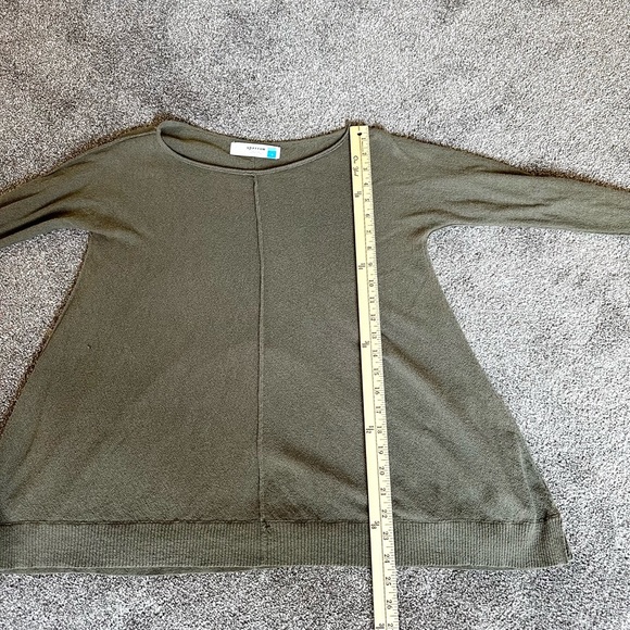 Sparrow Anthropology Green Flare Sweater Small S Piping Detail - Picture 9 of 11